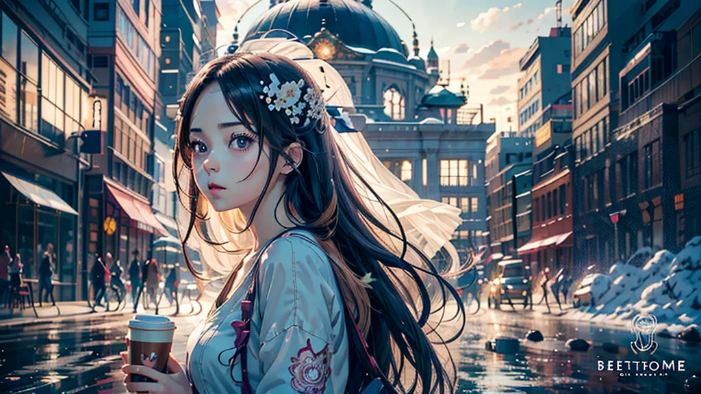 anime girl with long hair holding a cup of coffee, beautiful anime portrait, detailed portrait of anime girl, portrait anime girl, detailed digital anime art, smooth anime cg art, realistic anime artstyle, kawaii realistic portrait, photorealistic anime girl render, attractive anime girl, beautiful anime girl, cute anime girl portrait, realistic young anime girl, anime girl with long hair