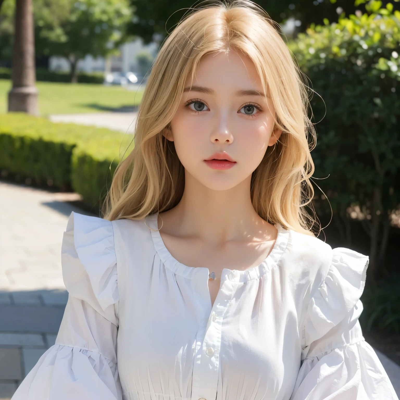 Scared、Anxious expression、One Girl,face,white色の背景,Kinematica Matrix 5, beautiful, white , Big Nose, Curly Hair, Natural red cheeks, 20-year-old girl, His eyes are blue. Her hair has volume. Vintage Outfits, blonde (blonde Hair)、((Frowning、faceをしかめる))、(((泣きそうなface)))、Frown、Sad、