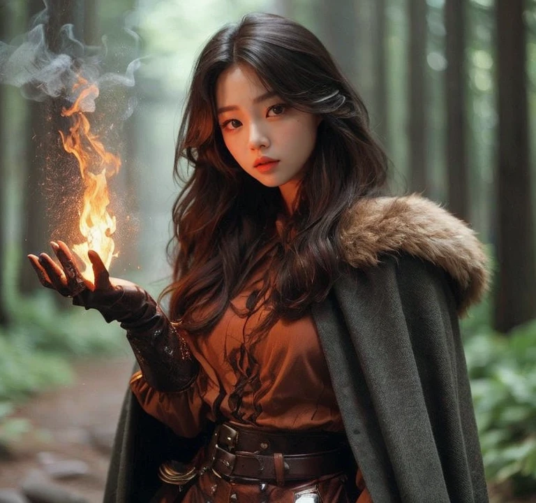 1girl, solo, official art, unity 8k wallpaper, ultra detailed, beautiful and aesthetic, masterpiece, best quality, photorealistic, elf, glowworm, in the wood of (firefly:1.3), bonfire, dark theme