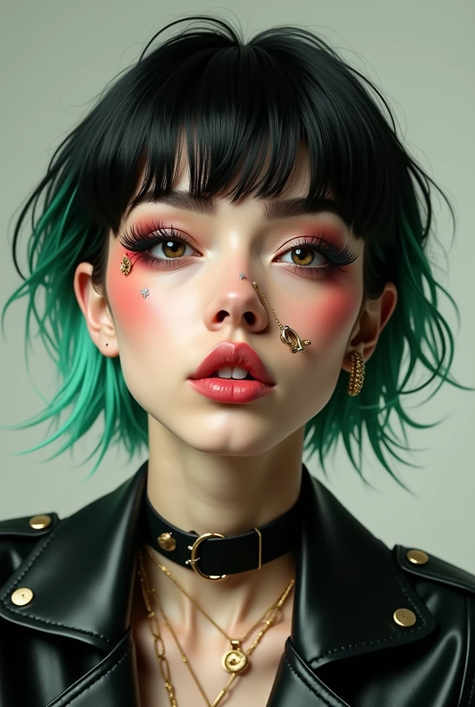 portrait (LDR_LoraDancer:0.9), Portrait of a girl, makeup, (poses:1.3) <lora:LDR_The_Witness_Dancer_V2-10:0.9>, gold bra, tattoos on her arms,, pixel art, 8bit, aliasing, contrast, complex stuff