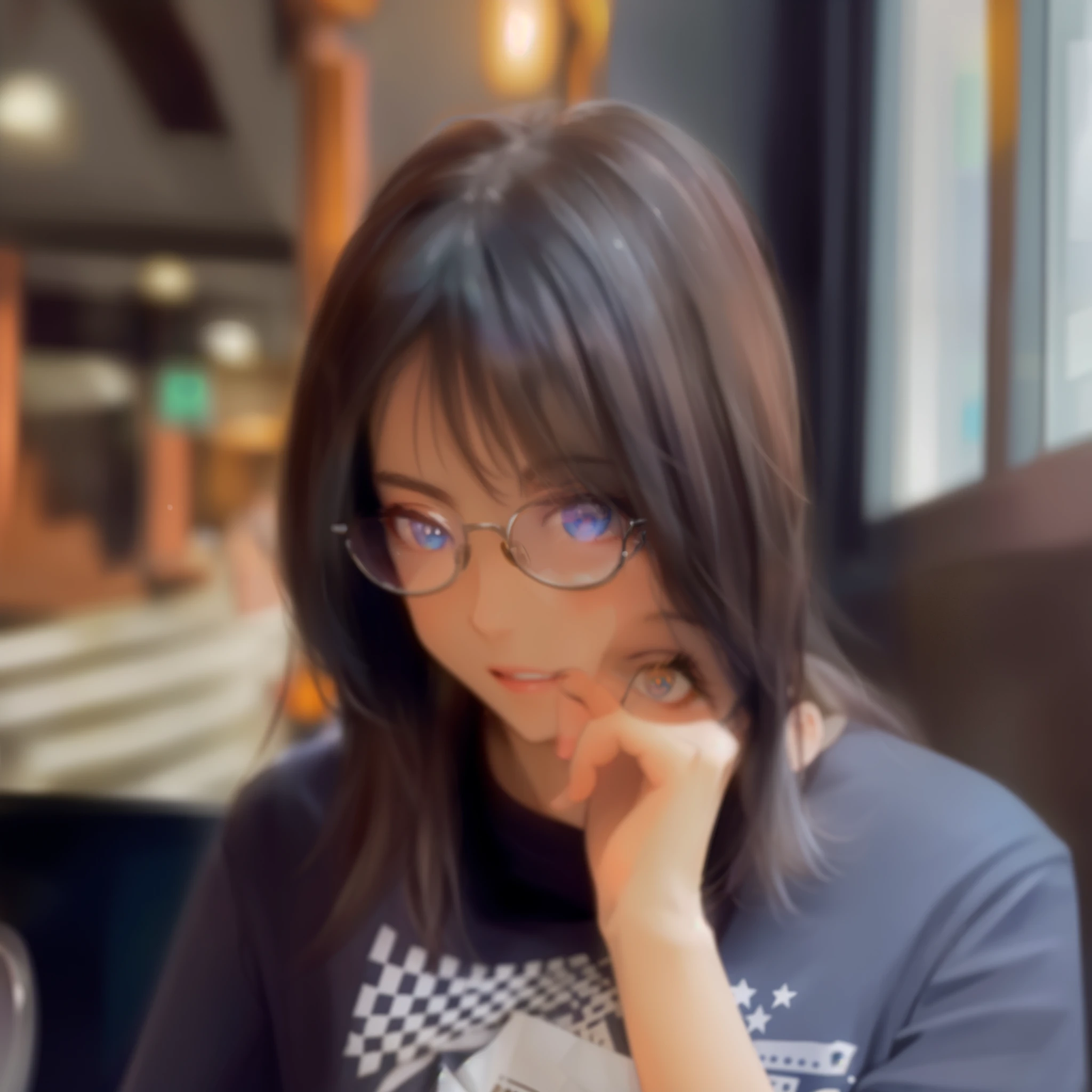 (8k, RAW photo, best quality, masterpiece:1.2), (realistic, photo-realistic:1.37), best quality, ultra high res, photon mapping, radiosity, physically-based rendering, 1girl, ((glasses)), ((hoodie)), ((sweatpants)), naughty face, cute, (laughing), (happy), (Kpop idol), (aegyo sal:1), ((puffy eyes)), looking at viewer, posing, (full body), large breasts, busty, cityscape, night, (bokeh:1.4), photographed with a nikon d850, Nikon AF-S nikkor 58mm f/1.4G lens, by Laurence Demaison, ((wink)), ((hair blown by air)) , <lora:japaneseDollLikeness_v10:0.5>