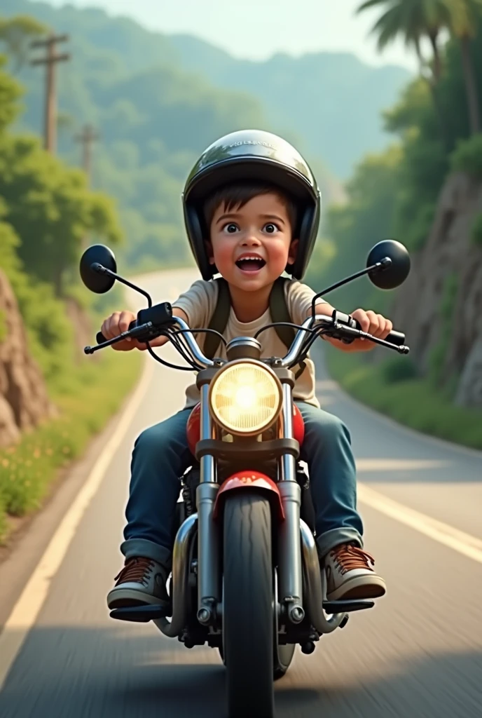Baby riding royal Enfield