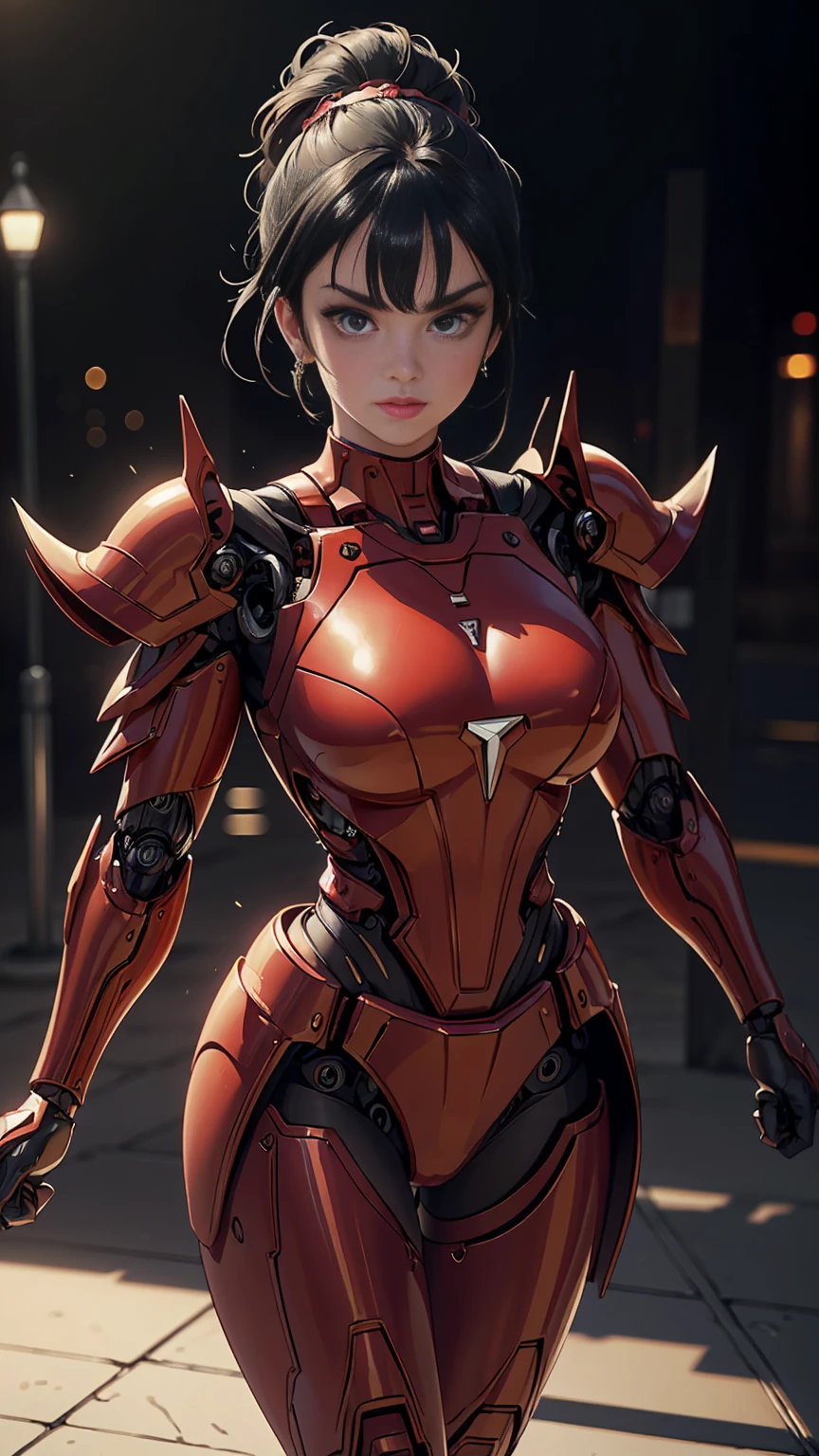 Full body, (1mecha girl:1.3, solo), (Audrey Hepburn:1.3), (a extremely pretty and beautiful woman), 30 years, (sexy girl), muscle girl, athletic body, (professional attire:1.3), (2: 1.1), (walking on red carpet:1.3), (attractive random posing:1.3), (in the night royal party:1.3), (looking straight at you:1.3), (starring at you:1.3), (front view:1.3),  break, (ponytail:1.3), (shiny-black thin hair:1.2), bangs, dark brown eyes, beautiful eyes, princess eyes, (big eyes:1.3), bangs, wearing a glasses:1.3, Hair between eyes, short hair:1.3, (slender:1.1), big breasts, (thin waist: 1.15), (detailed beautiful girl: 1.4), Parted lips, Red lips, full-make-up face, (shiny skin), ((Perfect Female Body)), Perfect Anatomy, Perfect Proportions, (most beautiful actress face:1.3, extremely cute and beautiful actress face:1.3), (bikini samurai armor), BREAK, (View viewer, wearing a lovely bitch cordinate, (insanely detailed shiny-red cyborg body armor :1.3), (armor:1.3), (pin-heels:1.3), detailed clothes, BREAK, (detailed royal night party background:1.2), (dark background), (Studio soft lighting: 1.3), (fake lights: 1.3), (backlight: 1.3), BREAK, (Realistic, Photorealistic: 1.37), (Masterpiece, Best Quality: 1.2), (Ultra High Resolution: 1.2), (RAW Photo: 1.2), (Sharp Focus: 1.3), (Face Focus: 1.2), (Ultra Detailed CG Unified 8k Wallpaper: 1.2), (Beautiful Skin: 1.2), (pale Skin: 1.3), (Hyper Sharp Focus: 1.5), (Ultra Sharp Focus: 1.5), (Beautiful pretty face: 1.3), (super detailed background, detail background: 1.3), Ultra Realistic Photo, Hyper Sharp Image, Hyper Detail Image,