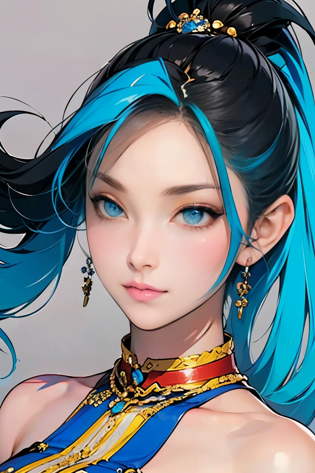 Colorful, multiple colors, intricate detail, splash screen, photorealistic, intricately detailed fluid gouache painting, calligraphy, acrylic, watercolor art,
masterpiece, best quality, 1girl, <lora:kwFemale_Beta40-SDXL_v1:1>, asian,waifu