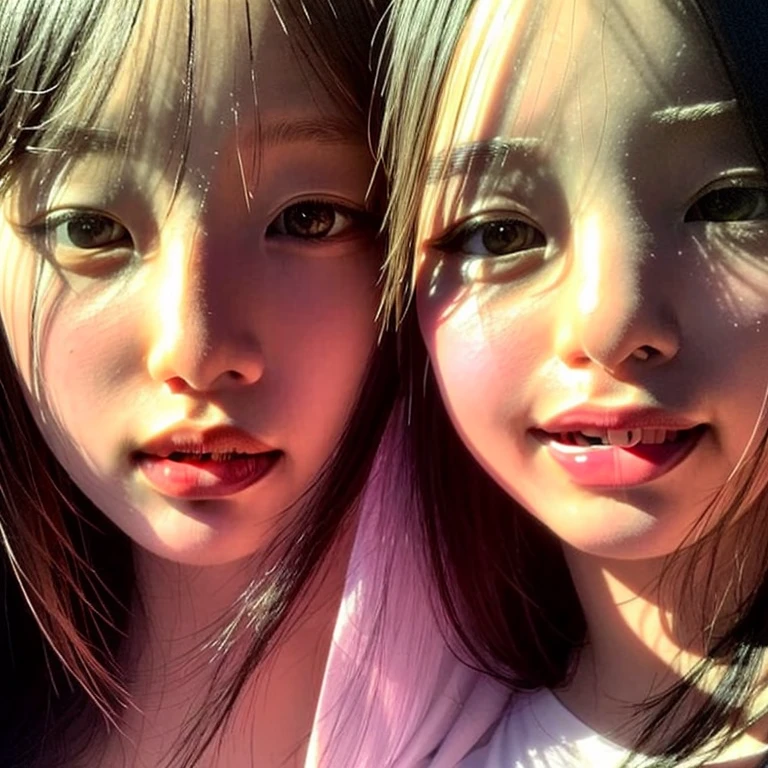 Kikuchi takes a selfie of herself and a Japanese man with long bangs, A luxury hotel room, Dark Room, Room lighting,Embrace,ahegao, Sweaty,Wet big, Laughing with tongue out, smile, The nostrils are wide, snot