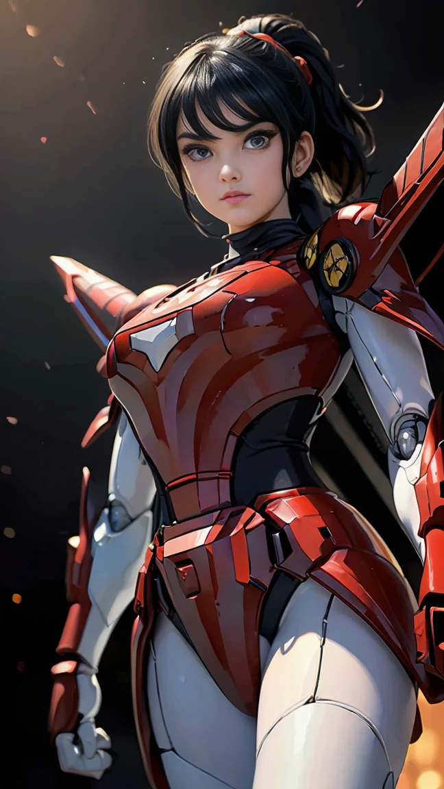 Full body, (1mecha girl:1.3, solo), (Audrey Hepburn:1.3), (a extremely pretty and beautiful woman), 30 years, (sexy girl), muscle girl, athletic body, (professional attire:1.3), (2: 1.1), (walking on red carpet:1.3), (attractive random posing:1.3), (in the night royal party:1.3), (looking straight at you:1.3), (starring at you:1.3), (front view:1.3),  break, (ponytail:1.3), (shiny-black thin hair:1.2), bangs, dark brown eyes, beautiful eyes, princess eyes, (big eyes:1.3), bangs, wearing a glasses:1.3, Hair between eyes, short hair:1.3, (slender:1.1), big breasts, (thin waist: 1.15), (detailed beautiful girl: 1.4), Parted lips, Red lips, full-make-up face, (shiny skin), ((Perfect Female Body)), Perfect Anatomy, Perfect Proportions, (most beautiful actress face:1.3, extremely cute and beautiful actress face:1.3), bikini armor, BREAK, (View viewer, wearing a lovely bitch cordinate, (insanely detailed shiny-red cyborg body armor :1.3), (armor:1.3), (pin-heels:1.3), detailed clothes, BREAK, (detailed royal night party background:1.2), (dark background), (Studio soft lighting: 1.3), (fake lights: 1.3), (backlight: 1.3), BREAK, (Realistic, Photorealistic: 1.37), (Masterpiece, Best Quality: 1.2), (Ultra High Resolution: 1.2), (RAW Photo: 1.2), (Sharp Focus: 1.3), (Face Focus: 1.2), (Ultra Detailed CG Unified 8k Wallpaper: 1.2), (Beautiful Skin: 1.2), (pale Skin: 1.3), (Hyper Sharp Focus: 1.5), (Ultra Sharp Focus: 1.5), (Beautiful pretty face: 1.3), (super detailed background, detail background: 1.3), Ultra Realistic Photo, Hyper Sharp Image, Hyper Detail Image,