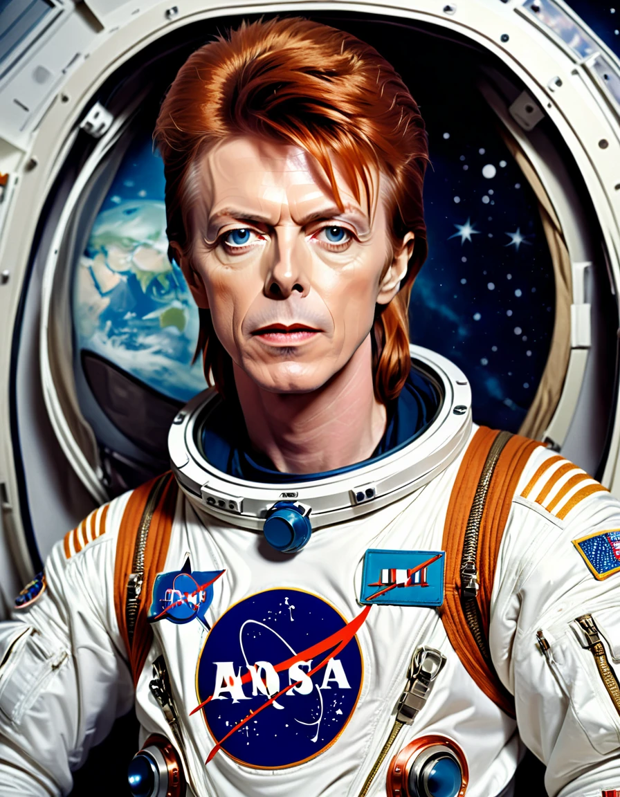A super realistic image depicting the song space oddity