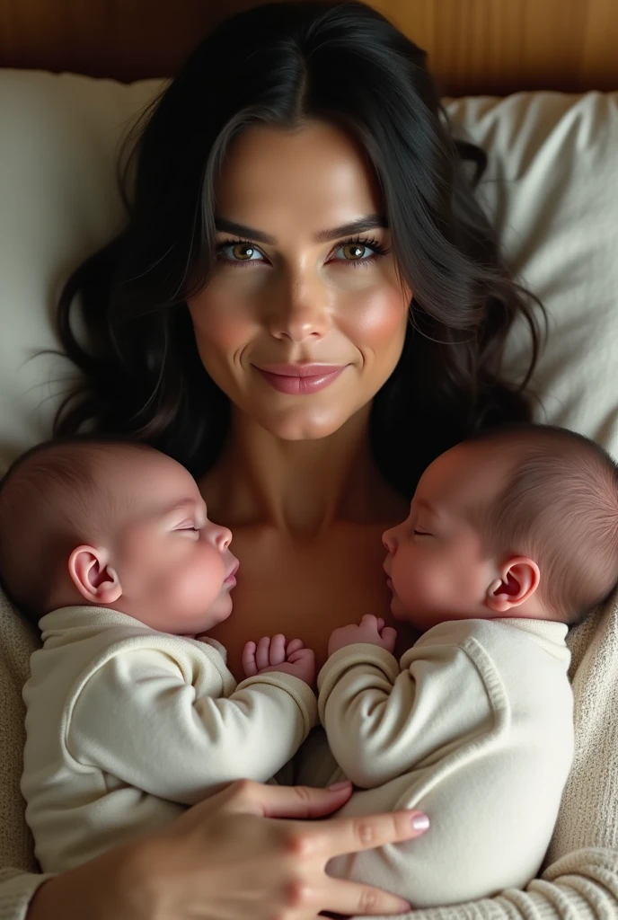 Two newborn children, um menino e uma menina