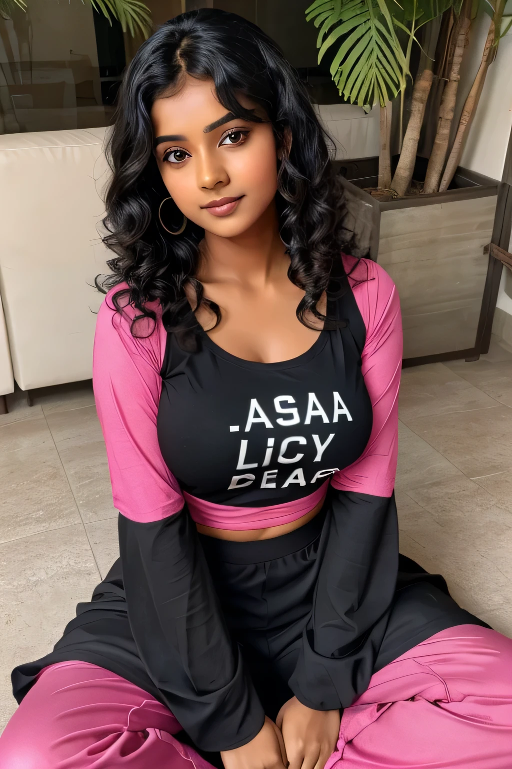 /spoiler message:lovely cute young attractive indian girl, brown eyes, gorgeous actress, 23 years old, cute, an Instagram model, Indian, wearing Hoodies nevi blue and yellow leggings