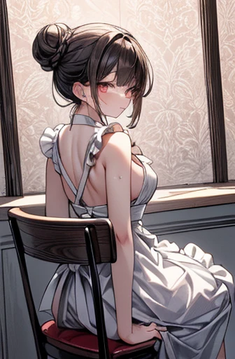 masterpiece, 1girl, Amazing Cleavage:1.3, thin waist, big ass, Raised sexy, medium breast:1.3,posed cleavage:1.2,solo, looking at viewer, open mouth, have a cup of coffee,black hair, red eyes, dress, bare shoulders, jewelry, collarbone, sidelocks, hairband, earrings, indoors, off shoulder, :o, sweater, arms behind back, plant, short hair with long locks, white hairband, off-shoulder dress, sweater dress, off-shoulder sweater, red sweater, big side hair, very long side hair,is rendered in (masterpiece: 1.2, best quality), with (ultra high resolution) and an exquisite (depth of field). This masterpiece is not only visually stunning but also tells, make of cooking some cakes ,in the kitchen
