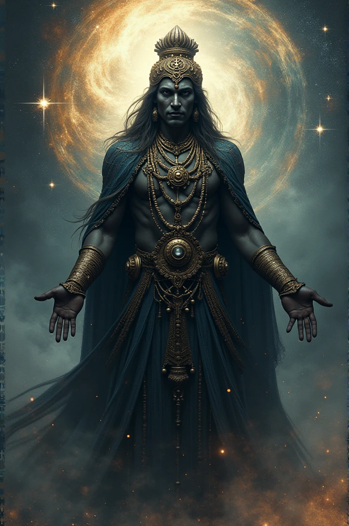 An exquisite dark fantasy painting depicting a mysterious figure revealing forgotten abilities. The figure, adorned with intricate tattoos, has their arms extended, revealing a glowing, mystical symbol. The background is a blend of deep purple and dark blue, with swirling patterns that evoke a sense of otherworldly magic and mystique., painting, dark fantasy, 