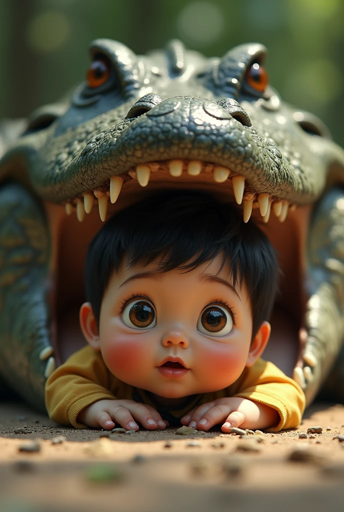 menino de 3 anos brinca com tartaruga