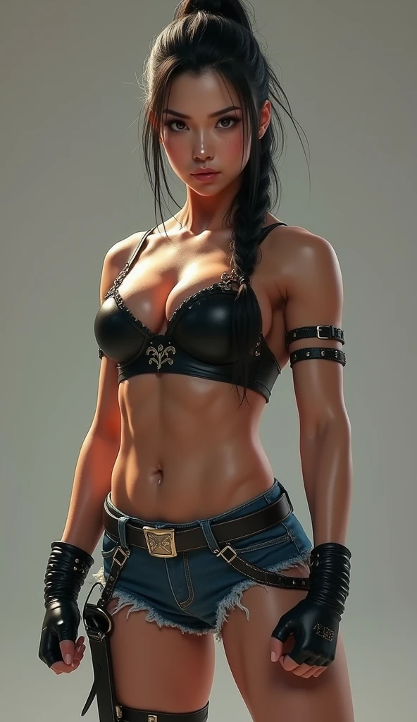 award-winning full-length photo of a (bombshell) (ifbb:1.2) ((steampunk pirate)) in a wild west bar,(dark hair),((topless)),(high breasts),(seductress),(sexy ), (detailed neckline),((steampunk jewelry)),((accented loot)), western bar with lots of (gears) and (clocks), detailed intricate iris, (((detailed facial features))), (very skin detailed:1.2), (game concept:1.3), (depth of field:1.3), global illumination, backlit, flower, ((warm light)), sharp focus, photorealistic, detailed skin, blurred background, compositing cinematic, ultra-detailed, realistic, hyperrealistic, volumetric lighting, 8k, cinematic compositing, artstation trending, playboy style