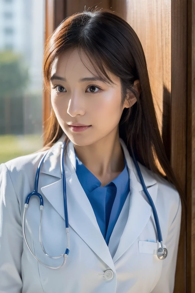 ((Highest quality)), ((masterpiece)), (detailed),Perfect Face,Japanese,Female doctor,White