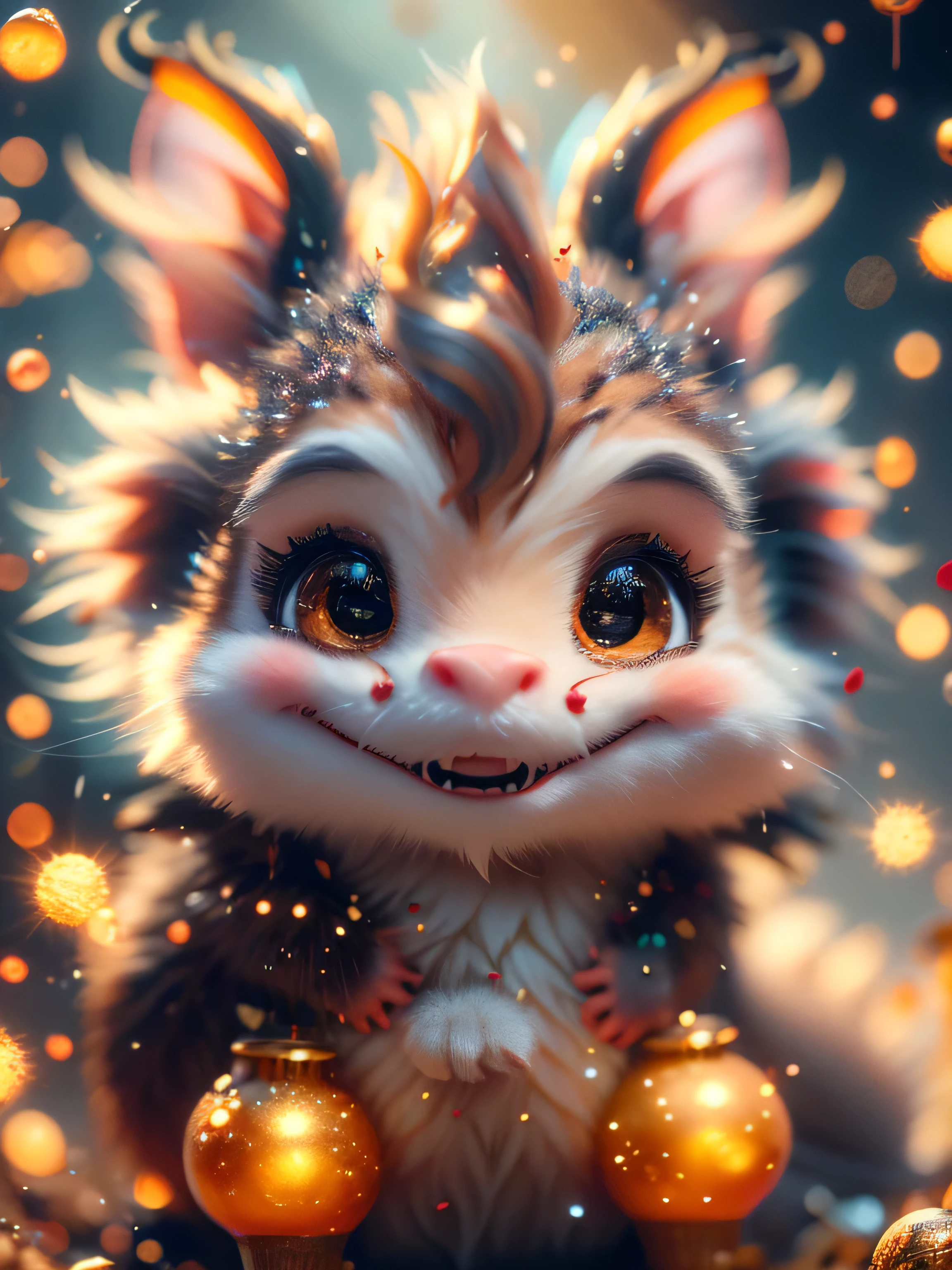 Magical Fantasy Creature, (best quality, masterpiece, Representative work, official art, Professional, Ultra high detail, 8k:1.3) super cute, big-eyed, with a soft, gentle nose, fluffy, smiling with two teeth, pygmy possum on a natural background, realistic, beautiful, sparkles, stars in the eyes, soft volumetric light, (backlight:1.3), (cinematic:1.2), intricate details, (ArtStation:1.3), Rutkowski --auto --s2 