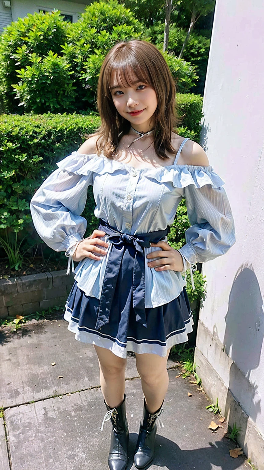 best quality, detailed, beautiful, insanely detailed, absurdres,perfect anatomy,
Japanese woman,black hair,27 years old,
(slender),
(small breasts),nsfw,(stairs:1.0), smiling, (leg up:1.2), hair over one eye, curly hair, (pale blue mini skirt), (asa no ha pattern print cloth frilled clothing), (Gorgeous white underwear:1.0), cowboy shot, from below:1.4