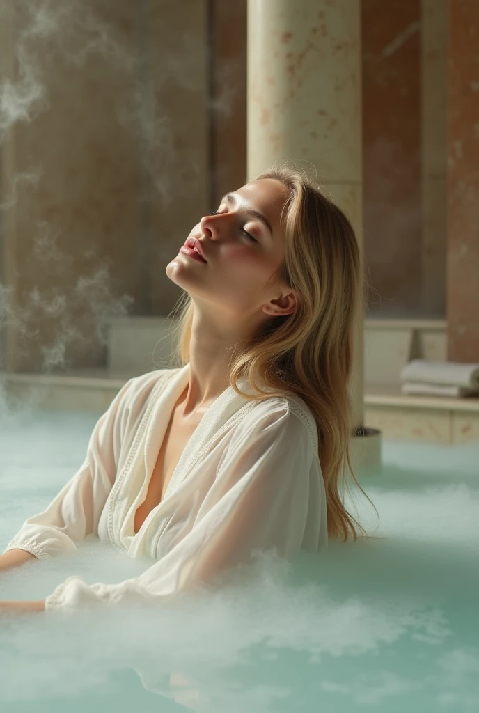 Fair-skinned blonde in the bath