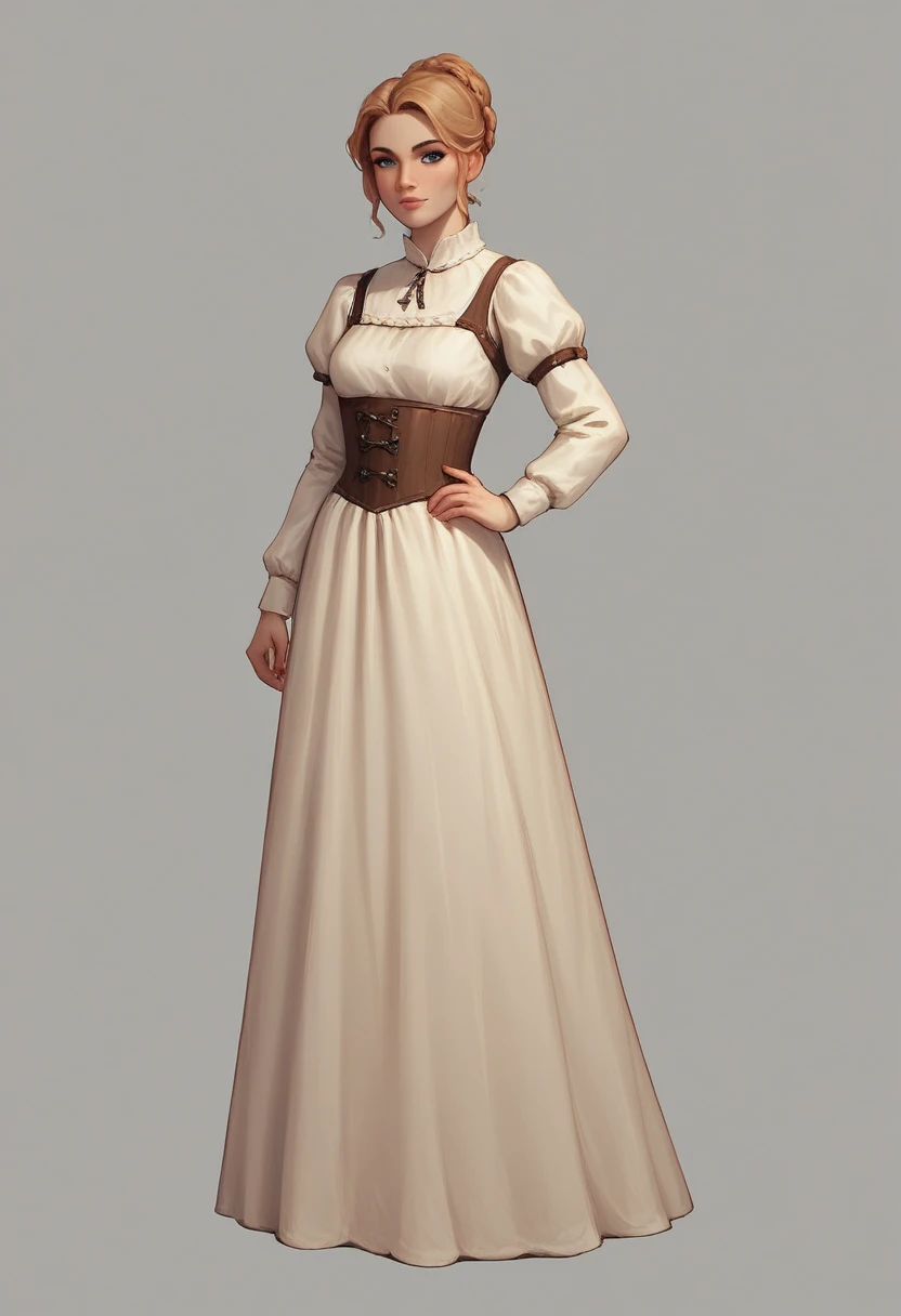 (masterpiece, best quality:1.2), Just No body, 1girl, solo, in drkiridescentrealm style, full body standing straight symmetrical, medieval dress, peasant 