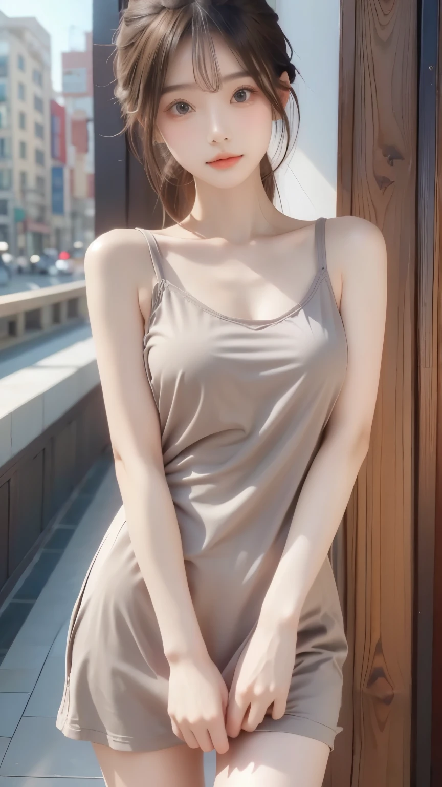 8k, RAW Photos, Fujifilm, Style photos of beautiful 20 year old women, (((Gray Hair:1.3,美しいGray Hairのストレートヘアー、シルキーなGray Hair)))、 Red rose neck, Wearing a red and black lace dress:1.5, Gold earrings, Powerful features like spinning pigeons, (Highly detailed skin: 1.2), Light medium brown hair, Film Grain, 35mm, Cute Style
