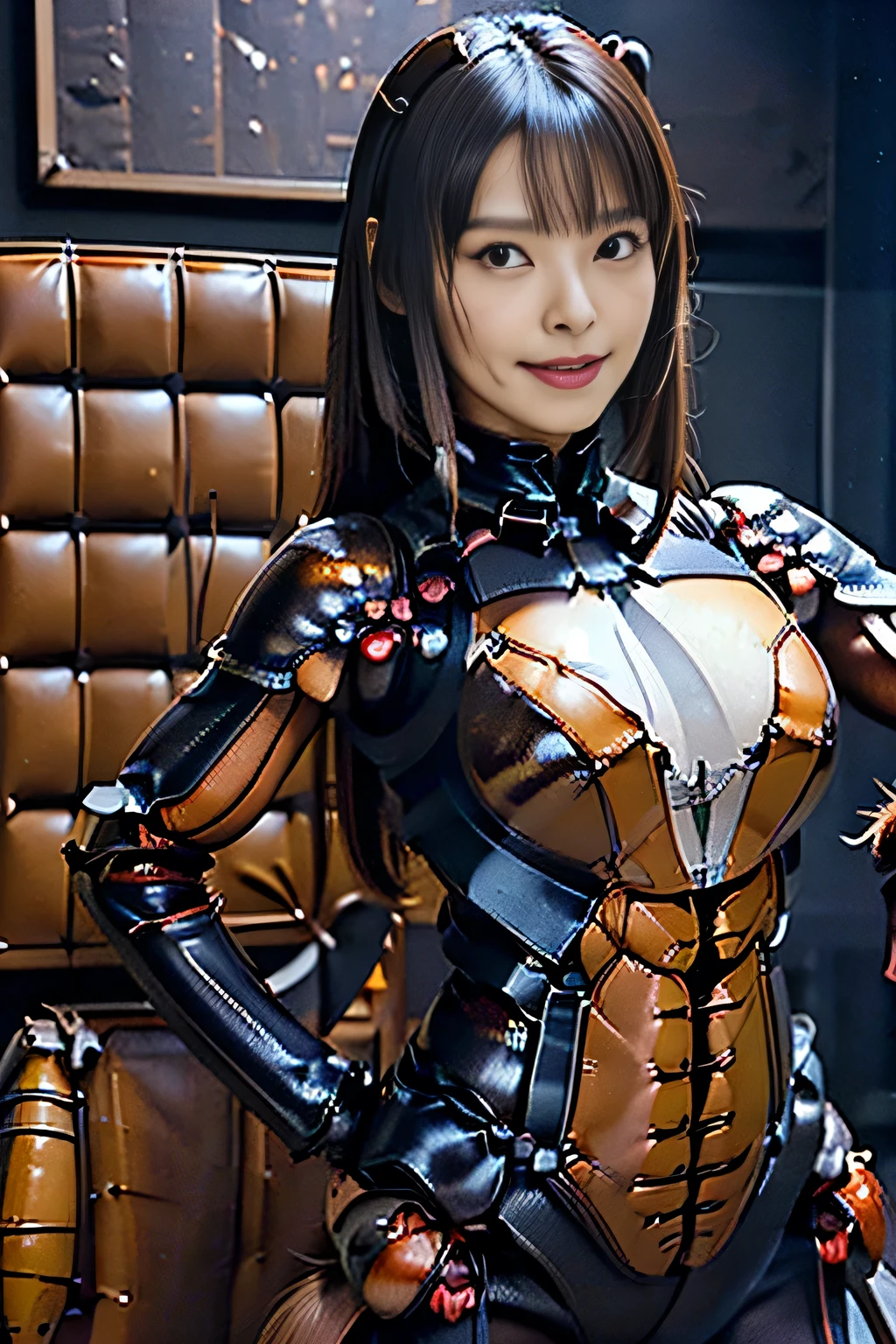 (high resolution,masterpiece,best quality,extremely detailed CG, anime, official art:1.4), realistic, photo, amazing fine details, all intricate, gloss and shiny,awesome many layers, 8k wall paper, 3d, sketch, kawaii, illustration,( solo:1.4), perfect female proportion,villainess, (fusion of dark brown cockroach and lady:1.4), (brown cockroach form lady:1.2), (brown cockroach lady:1.2), (fusion:1.2), (solo:1.4), (evil smile:1.2), muscular, abs, (cockroach brown exoskeleton bio insect suit:1.4), (cockroach brown exoskeleton bio insect armor:1.2), (brown transparency cockroach wing:1.4), (brown cockroach antennae:1.3),