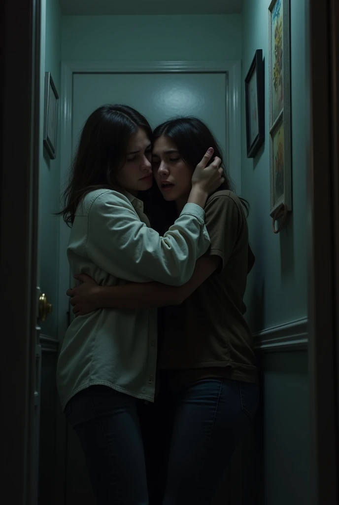 Carl grimes hugging a white girl with black hair
