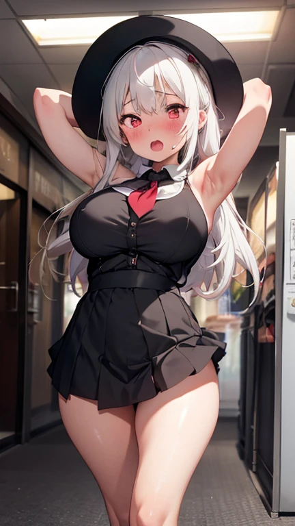 mastute piece,Best Quality,insanely detailed,8k cg,nsfw,
shoot upper body,(body in front:1.1),
1girl,standing,looking at viewer,Proudly、(upright:1.3),(bunnysuit),
break,blush,shy,(trembling:1.2),break,(Grey Hair),(large breasts),Short:1.2、(open mouth:0.9),(casino),