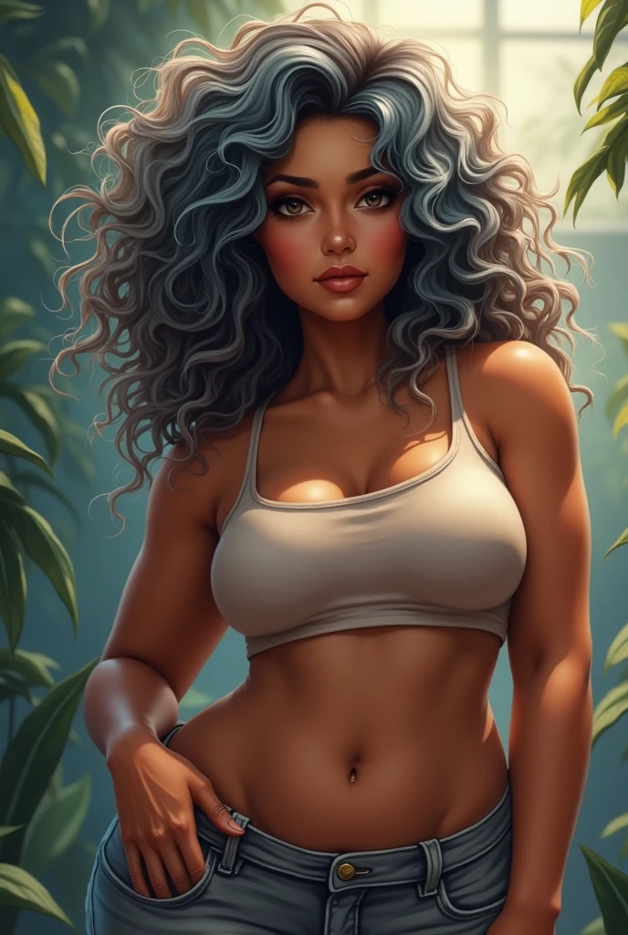 garota,1girl,
(seios grandes:1.5),(((cabelos pretos:1.4,(Cabelo em Dreadlocks:1.5),cabelos longos:1.4,cabelos internos coloridos))),((marrom_olho:1.3))),olhos intrincados,belos olhos detalhados,symmetric eyes,((((then,pele escura:1.3,pele negra:1.35,de pele escura_female,pele escura:1.3,ebony skin:1.3,Pele Lustrosa:1.5,pele brilhante: 1.5,pele brilhante,pele muito brilhante,corpo brilhante)))),(abdome inferior da aranha,cintura estreita,quadril largo,corpo atletico,pernas infladas),(((Rosto detalhado))),beautiful detailed lips,(((black race:1.2))),
(fofo,Sacanagem,sensual,olhar sedutor,sedutor,((Erotic)),((NSFW)),
(((absurdos))), Mulher africana musculosa de 20 anos, Guerreiro Zulu, decote enorme, pinturas de guerra pelo corpo:1.2,(Black-skinned savannah warrior wearing very few clothes and many necklaces and adornments on his body:1.3), (Tiny bikini made of African beads:1.3),
(((roupa intrincada,roupas intrincadas,roupa ornamentada,roupas ornamentadas))),
(dynamic pose:1.0),Embarrassed,(Centrado,scale to fit dimensions,rule of thirds),
((Snowy pine forest at night)), com nuvens tempestuosas escuras,inverno,scenecy:1.25,((fundo da floresta de neve)),Christmas tree,
Altas,foco nítido,(ultra detalhado,extremamente detalhado),(Arte Fotorrealista:1.37),(extremamente detalhado CG unidade 8k papel de parede),(((cores vibrantes,tema vibrante))),(intrincado),(master part),(best quality),