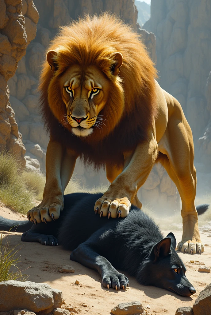 Lion killed leopard