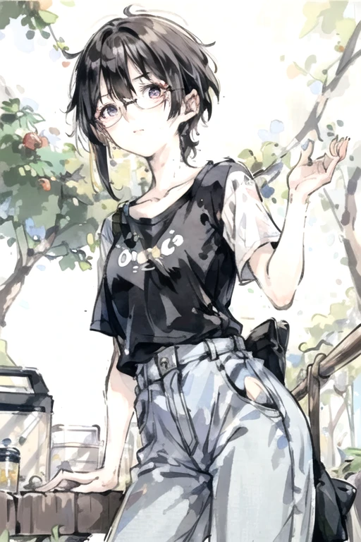 Beautiful short black haired girl