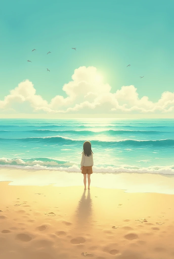 Create a beach with moving waves