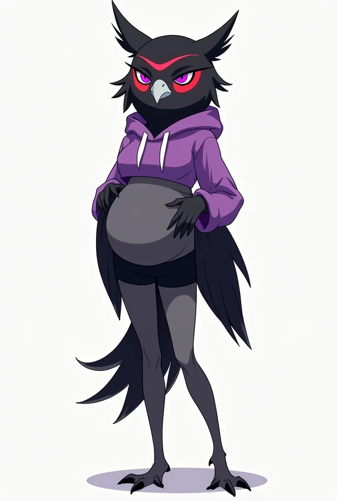 white bird, owl, male, anthropomorphic cartoon, furry, flat shading, sexy, white body, black hair, white body fur, long hair, thin, lithe, attractive, legs in shot, feet in shot, full body in image, embarrassed, blushing, naked, underwear bulge, colourful socks, pleated skirt, yellow sclera, purple iris, laying down,glasses, nerdy, dark grey beak, beak instead of muzzle, mouth a part of beak, white background, foot focus