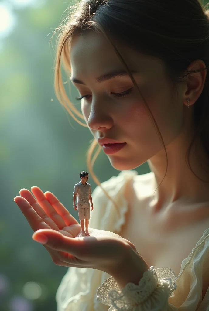 Tiny man as a giant womans pet pov