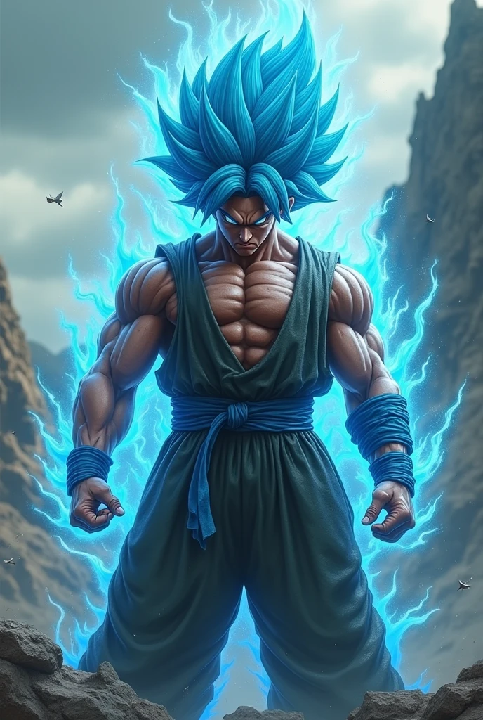 a close up of a person with a sword and a fire, super saiyan blue, photorealistic human goku, badass anime 8 k, portrait shot, super saiyan, epic 8 k hd anime shot, character dragonball, ultra instinct, broly, highly detailed portrait of goku, goku in real life, goku from dragon ball, super saiyan goku