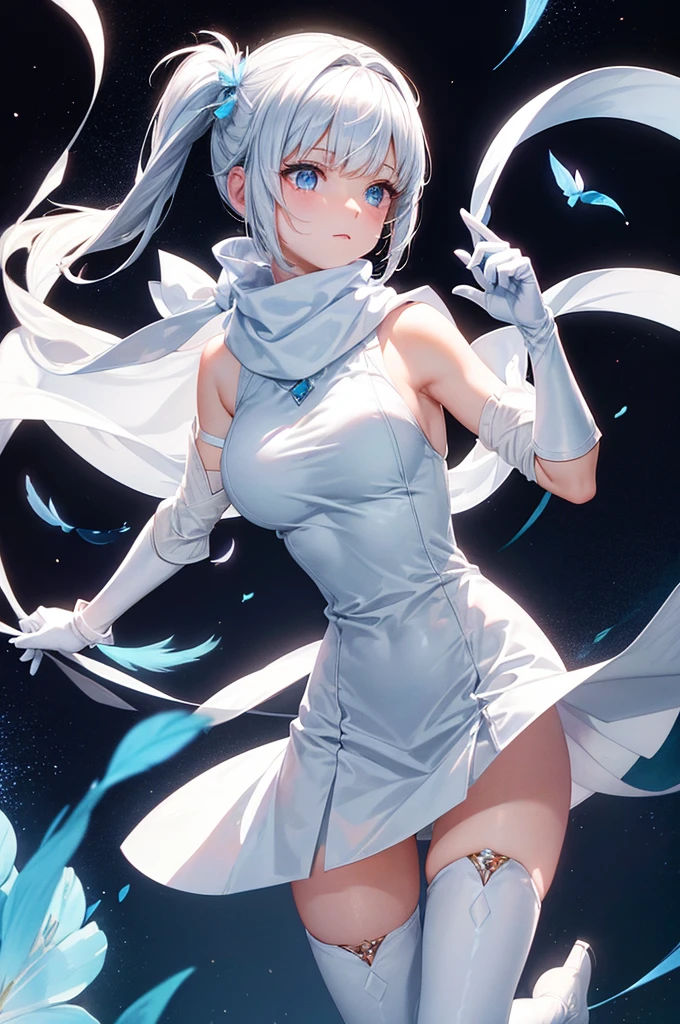 The dragon girl flicked her wings,Like a dancing elf in the sky,Her figure is graceful,It's like a beautiful picture。