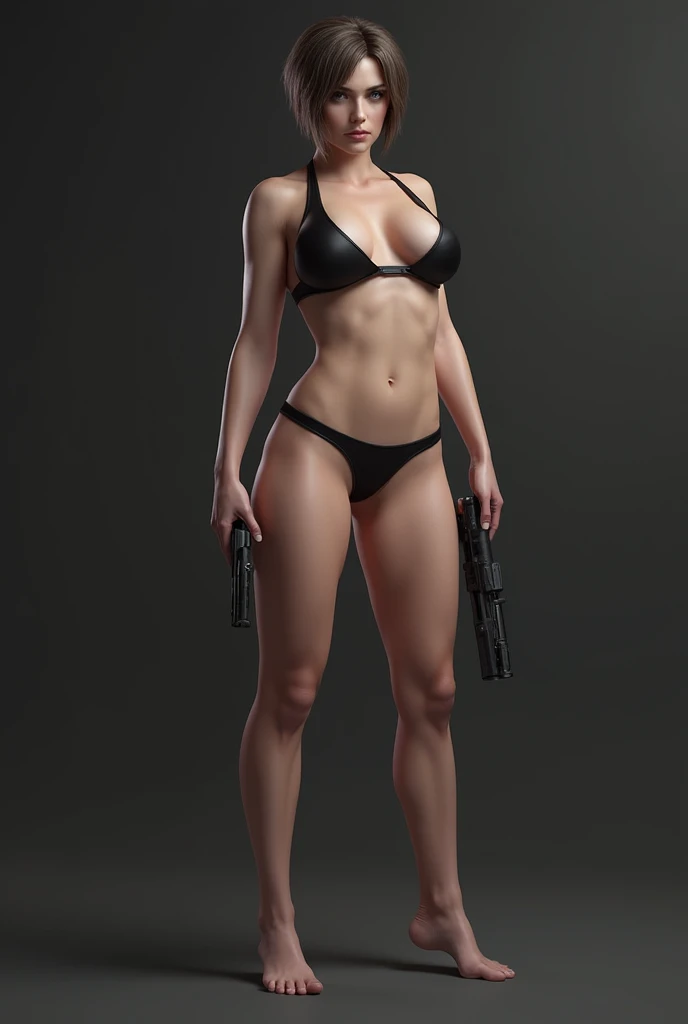 (masterpiece, highest quality:1.2, whole body), 1 girl, alone, model body shape, slim thighs, feet, sexy abs, groin, Wedgie, fighting in sweat, Surrounded by enemies, in the dark ruins,special forces, holding a machine gun, knife equipment