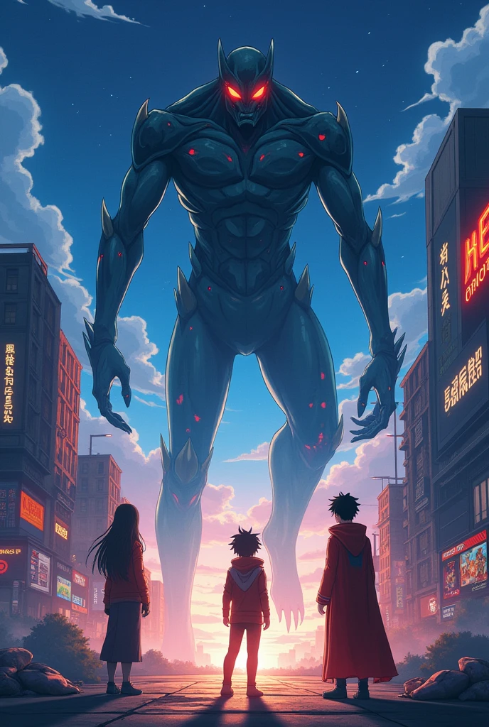 strong, male, anime character, in the shadow