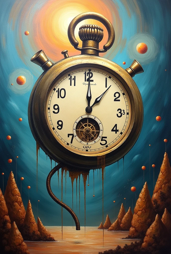 Steampunk the edge of my universe, A clock in the style of the artist Salvatore Dali, with hanging hands and a decayed clockwork hanging over a branch. The dial features a beautiful line art drawing of a completely naked woman with clock tattoos and with large breasts and a hairy vagina. She has a nice pose where her body is clearly visible, even if it is only the face of the clock. Extreme sharp, 8K, perfect drawing, perfect painting, sharp illustration