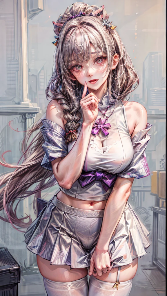 (Best Quality,High resolution:1.2),Ultra detailed and realistic:1.37,Portraiture,Tortoiseshell hair ornament,Detailed face,Heart-shaped pupils,Purple kimono,Love Your Students,,,Slim girl,Physically Based Rendering,,On the stomach.