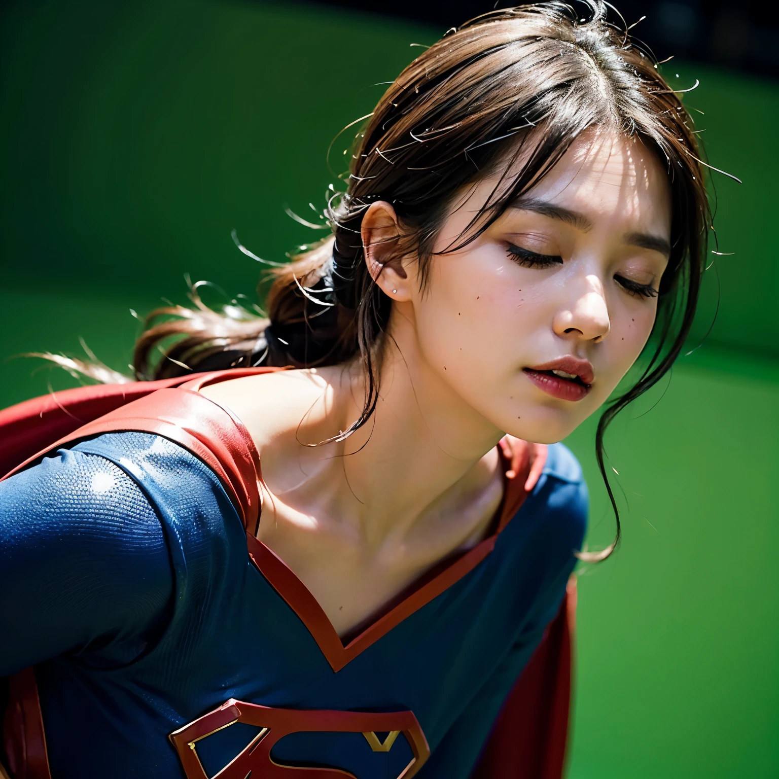 From the side,The perfect Supergirl costume,Lying face up,Lying face down、Big Breasts、,sleeping face, eye,Open your mouth,Tired face,Face of Suffering,Are crying,sky face,sleeping face,Fight with the men,Surrounded by men,,Caught between the men,Being tackled by a man,Entanglement with males, Being attacked by a man,Assaulted by a man,Being bullied by a man,Sexually abused by a man,Captured by a man,Being restrained by a man、Touching your face,、Pulling hair forcefully,My head is grabbed,Licked my hair,Lick my face,Brown Hair, masterpiece、beautiful girl、fine eye、puffy eye、highest quality, 超High resolution, (reality: 1.4), Cinema Lighting,so beautiful、Beautiful Skin、(超reality的な)、(High resolution)、(8k)、(Very detailed)、(beautiful and fine eye)、(Very detailed)、 Detailed face、Diagonal bangle hair、Brown Hair、20-year-old、Supergirl Cosplay、Feeling sexual feelings,Big Breasts,Nipples visible through clothing、See-through clothing、chestを揉まれている、chest、Butt、Being held down by a man、My clothes are in tatters、Sticking out her buttocks、Press Kryptonite。With legs spread