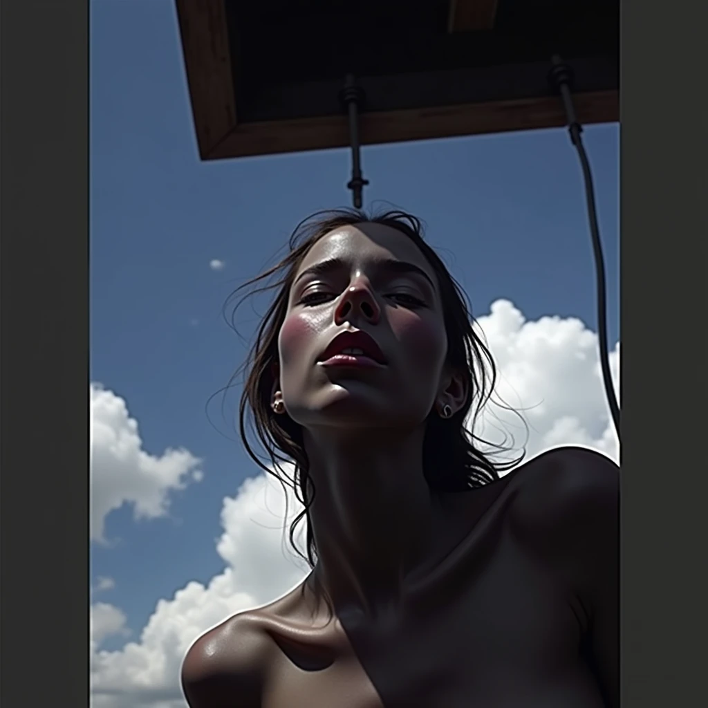 a sensual female nude, detailed female anatomy, highly detailed vulva and breasts, photorealistic, 8k, hyperrealistic, cinematic lighting, dramatic shadows, chiaroscuro, renaissance art style, muted color palette, dramatic moody atmosphere
