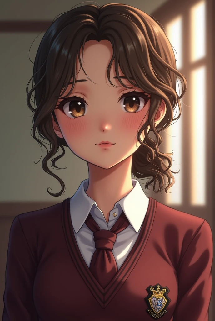Illustration, Anime Style, (Masterpiece, Top Quality, Ultra Detailed, High Resolution), Perfect Face, Side Light, Shiny Skin, (Bloom), (Shine), Lighting, Ray Tracing, 1girl, Solo, Brown Hair, Sweater, Brown Eyes, Skirt, Yellow Sweater, Hair Bow, Pink Skirt, Freckles, Bow, Pink Bow, Lips, Turtleneck, Cro-Atsupu, Upper Body, Curly, Chest, turtleneck sweater, parted lips, jewelry, depth_of_field, highly detailed background, highly detailed background, masterpiece, super detail, great composition,dynamic angle,[bottle bottom],(wide shot), very delicate and beautiful,(best quality), (master work), depth of field, solo, extreme light and shadow, masterpiece, rich in detail, (fine features), ( Best Quality), (Masterpiece), (Detail Eyes), (Beautiful) Detail,Beautiful Detail Eye,(Straight On), Full Body, (Very Detail CG Unity 8k Wallpaper),(Masterpiece), (Best Quality), (Super Detailed), (Best Illustration), (Best Shadow), Perfect Lighting, Perfect Anatomy