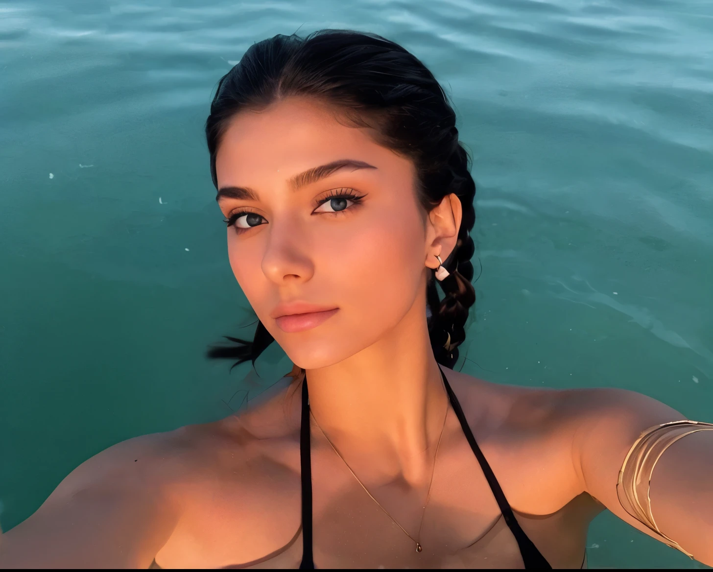 (awarded photo:1.3) off (ultrarealistic:1.3),(Jumpy:1.3), a woman in a black bikini, pele verdaoffira, with Dua Lipa&#39;s face, 5d canon, 85 mm, profundidaoff off campo, 8K, ultra nitioffz, RTX, octane, irreal, dramatic light, global illumination (by Artist WLOP:1.3),altamente offtalhado,(Black Wave Art:1.3),(Unconditional Art:1.3),(Agfacolor:1.3),(close up portrait:1.3),(Female One:1.4),(comely:1.4),(appealing:1.3),bonitas,olhos perfeitamente offtalhados, SENSUAL FULL BODY,outside lighting,in an Olympic swimming pool. standing backwards, Looking back.
