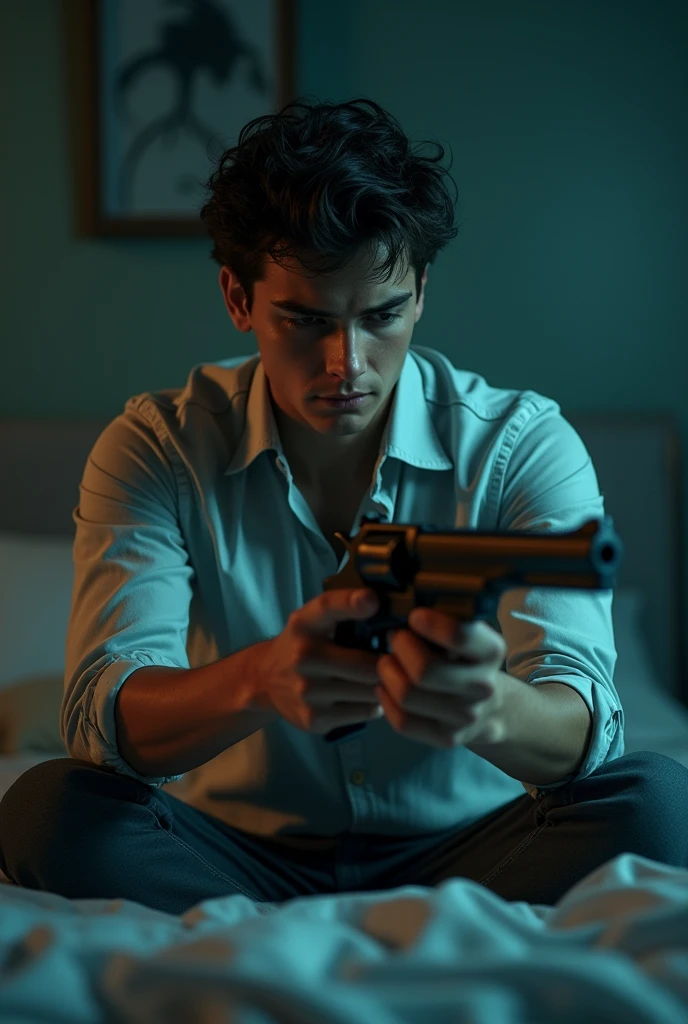 In bed alone one man come in say hello what's up and start to pull out a gun