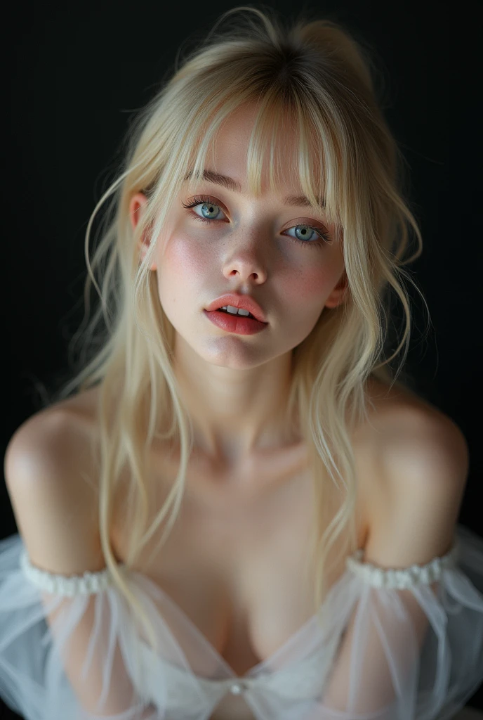 (full-body, editorial photograph of a  pale skin femme fatale), totally naked, most extremely loud cheering from strongest deepest orgasm excitement, immensely beautiful deepest magnetic libidinous eyes, deepest most intense eye-contact with viewer playfully begging him to penetrate her aroused squirting wet vagina, spread legs, (highly detailed face:1.4) (smile:0.7) (background inside dark, moody, private study:1.3) POV, by lee jeffries, nikon d850, film stock photograph ,4 kodak portra 400 ,camera f1.6 lens ,rich colors ,hyper realistic ,lifelike texture, dramatic lighting , cinestill 800,