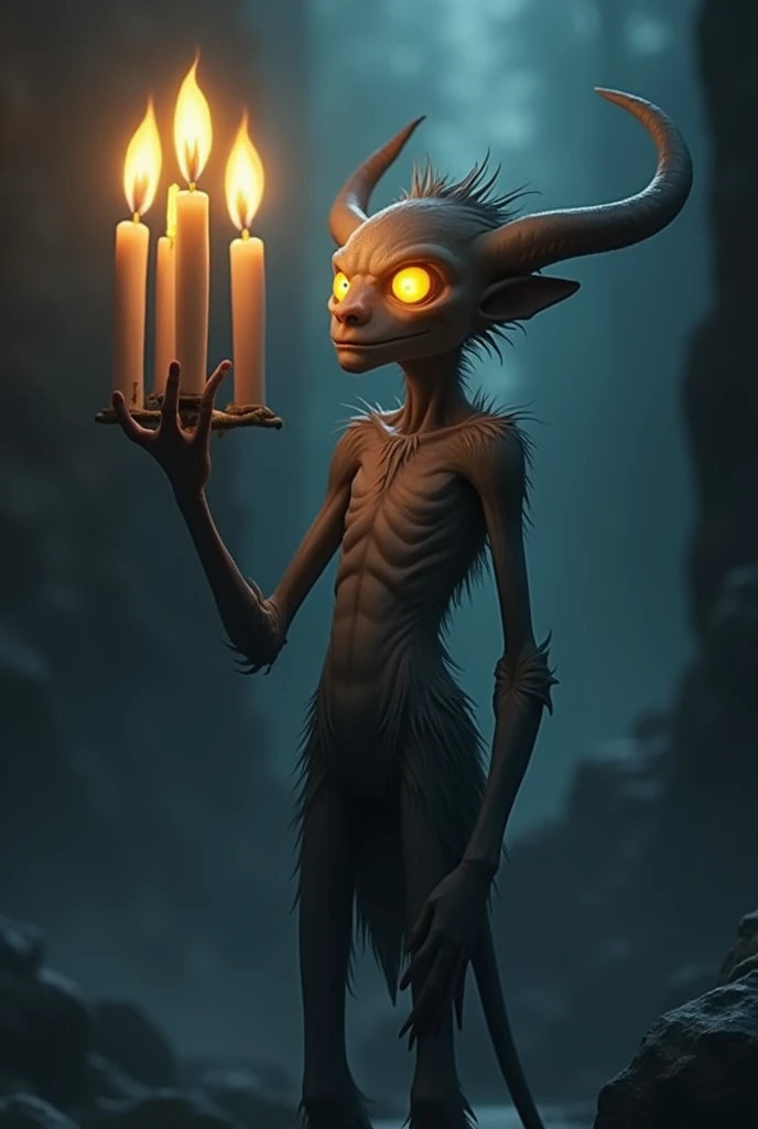 realistic photography of a cute magical incubus with mysterious gaze in an enchanted wonderland, beautiful whimsical fantasy art concept, detailed background, glowing particles, intricate details, ultra sharp, realism