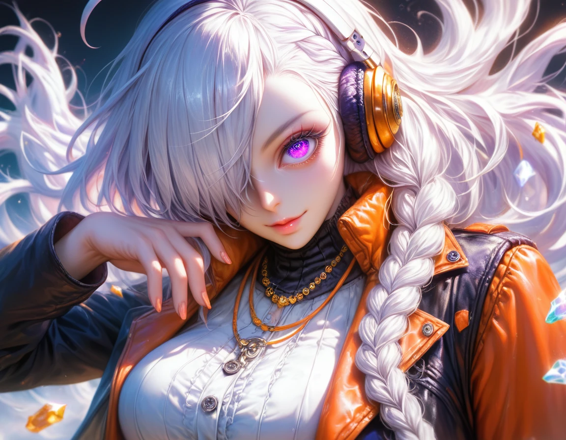 anime,Beautiful attention to detail,Beautiful lip detail,Highly detailed eyes and face,Long eyelashes,colorful,Vibrant colors,Portraiture,landscape,Horror,Studio Lighting,Sharp focus,Physically Based Rendering,Very detailed explanation,Professional,Bokeh,High resolution,超High resolution,Ultra-fine painting,Concept Artist,Gothic,Beautiful Witch,Dark atmosphere,Vibrant colors,Soft lighting,magical plants,Flowing Lavender,anime-style characters,Mysterious Shadow,Exquisite detail,Vintage furniture,Luxurious texture,Eye-catching composition,Romantic atmosphere、A woman holding a glass with a lipstick mark on it. The woman is smiling gently, with long hair and wearing a stylish outfit. The glass is elegant and clear, showing a red lipstick mark near the rim. The background is softly lit, creating a warm and inviting atmosphere