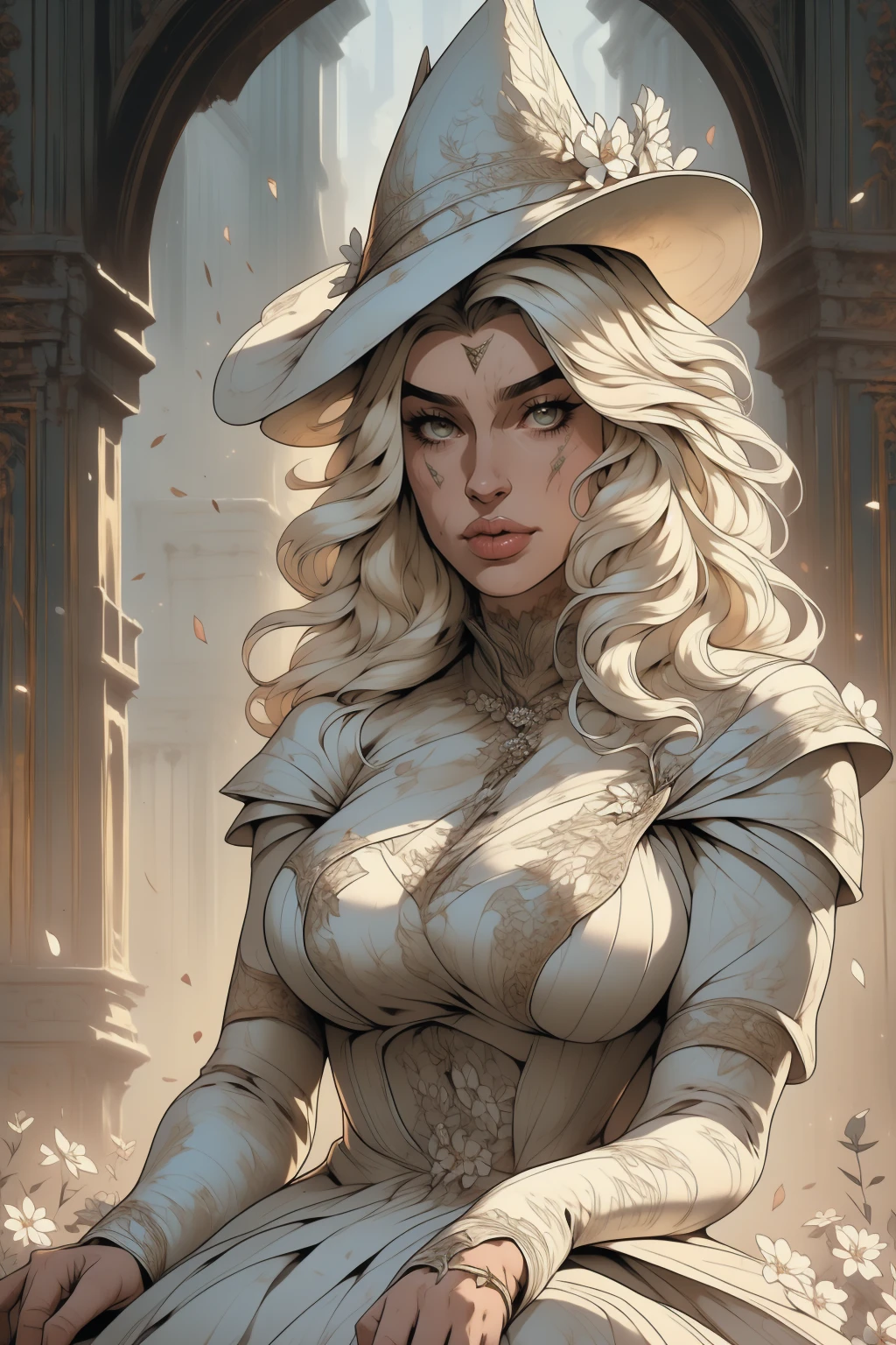 (princess yue:1.2), white hair, (girl glowing with a white aura, blue magic wisps surrounding her:1.5), (hair down, long hair, flowing hair, floating hair), light blue belt with long ribbons, blue eyes, tan skin, dark skin, (white moon goddess dress, goddess dress, white dress, floor length dress, long dress:1.5), flowy dress, glowing aura, moon behind her, moon and stars background, (realistic:1.2), (masterpiece:1.2), (full-body-shot:1),(Cowboy-shot:1.2), neon lighting, dark romantic lighting, (highly detailed:1.2),(detailed face:1.2), (gradients), colorful, detailed eyes, (detailed landscape:1.2), (natural lighting:1.2),(detailed background), detailed landscape, (shy pose:1.2), (solo, one person, one subject:1.5), (close up:1.2), <lora:yue:0.7> <lora:add_detail:0.15> <lora:hipoly3DModelLora_v10:0.05> <lora:RSERomantic_RSESofiko_RSEEmma-v1:0.1> <lora:BeautifulEyes:0.65> <lyco:coloredSkin-08:0.3>
