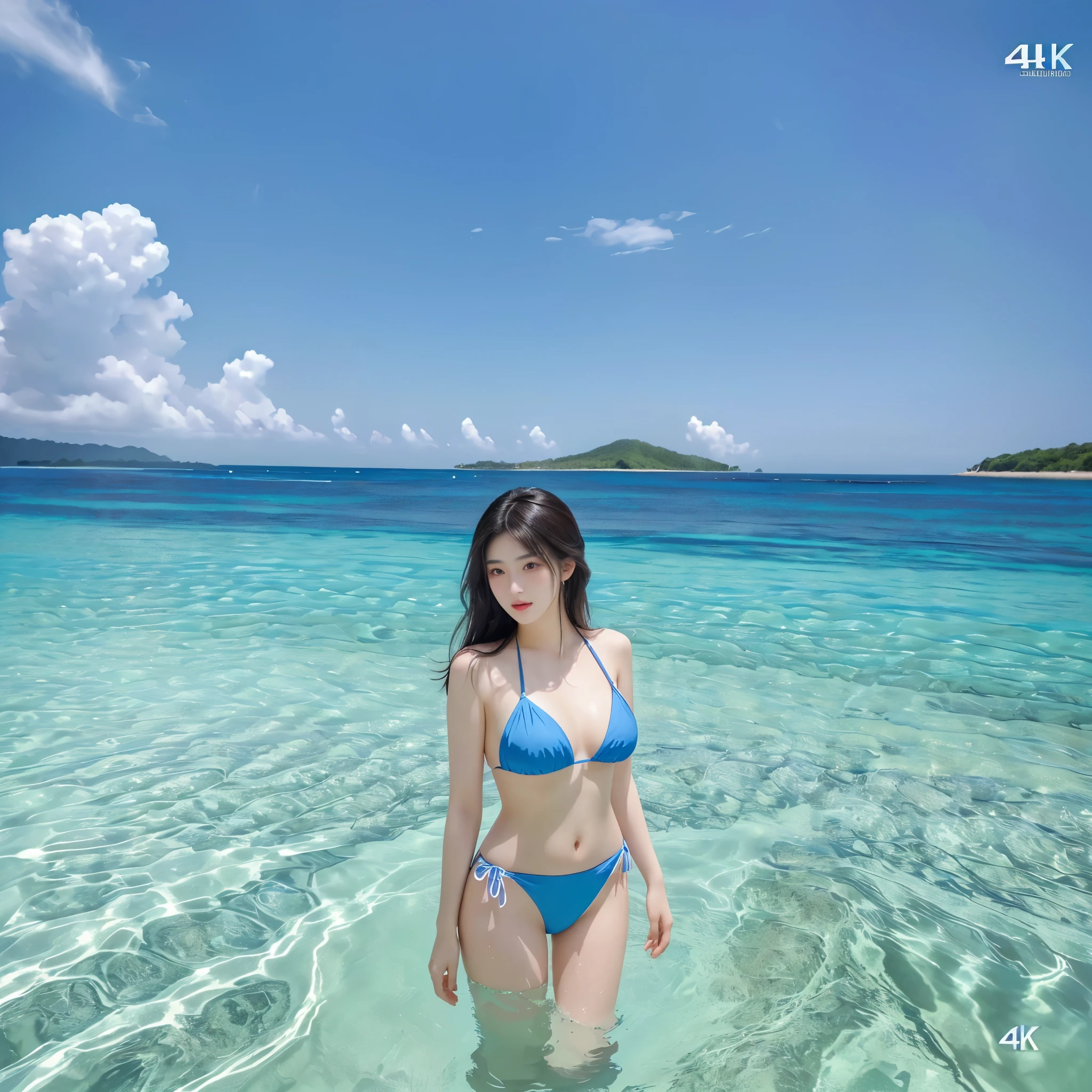 5 Japan girls, 21 years old, Standing, beachside, lingeries, Most Large breasts