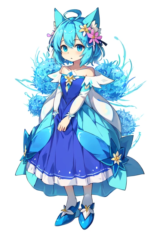 1girl,smile,
wrenchleafloom, 1girl, full body,gown, (simple background, white background:1.1), full display of baroque style jewelry design, a pair of earrings, blue gemstones, diamonds,
water blue hair,
<lora:wrenchleafloom:0.8>
