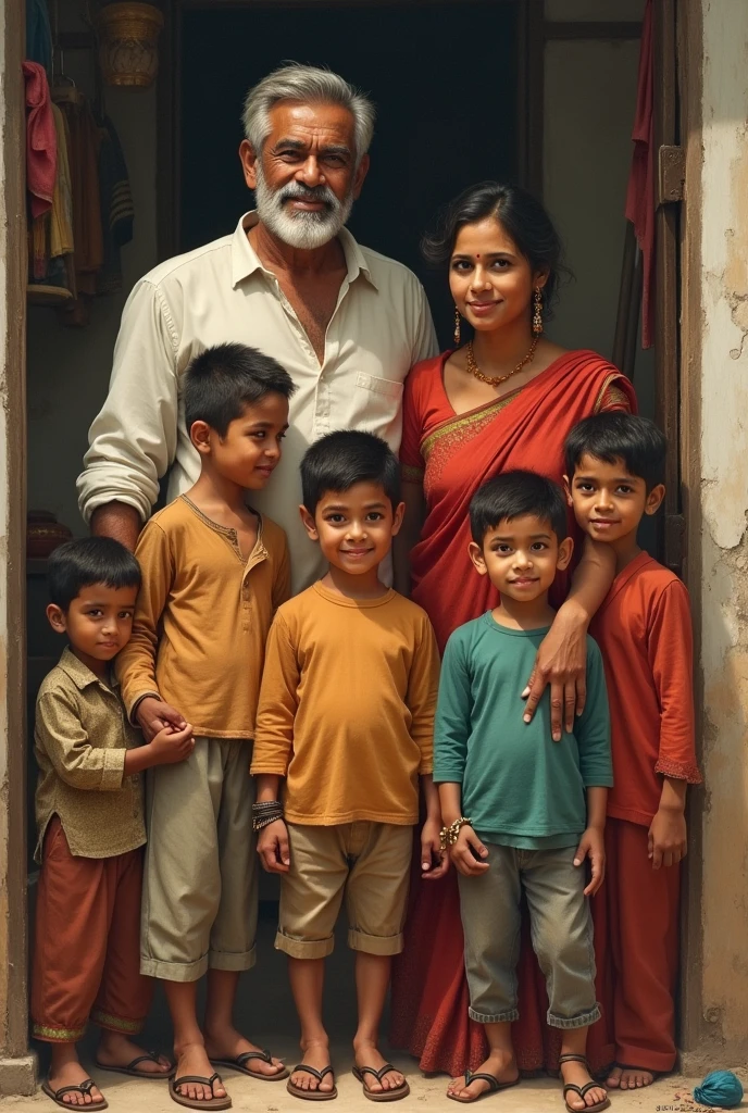 jamsetji tata born in a poor family. With his mom and dad.